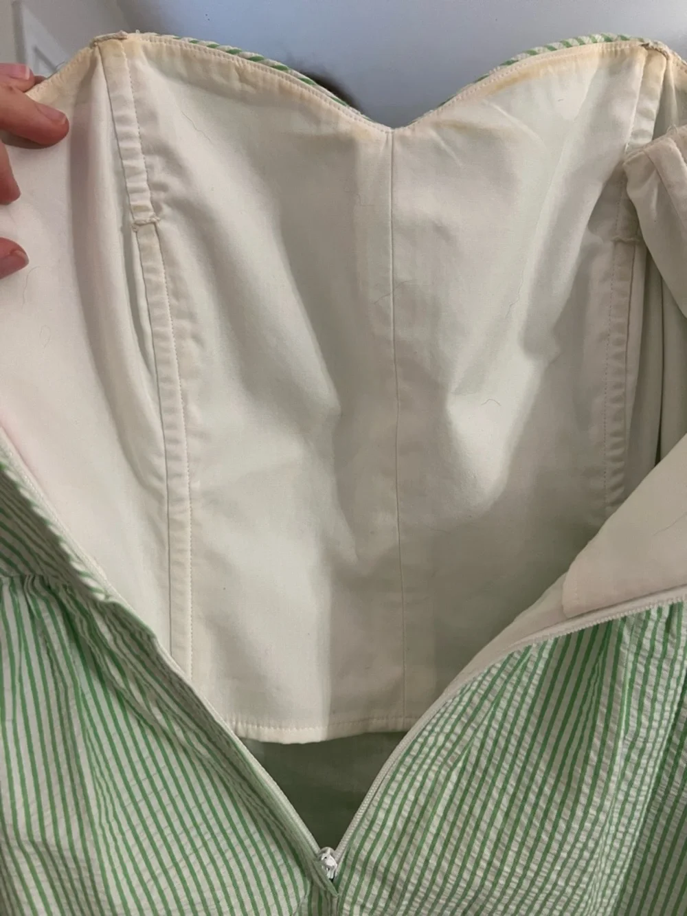 Lilly Pulitzer Strapless Seersucker Dress in Pale Green - Picture 6 of 6